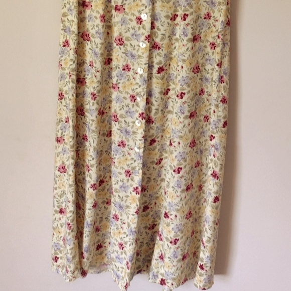 Soft Yellow Floral Button Front Maxi Dress Size 10 - Picture 3 of 6